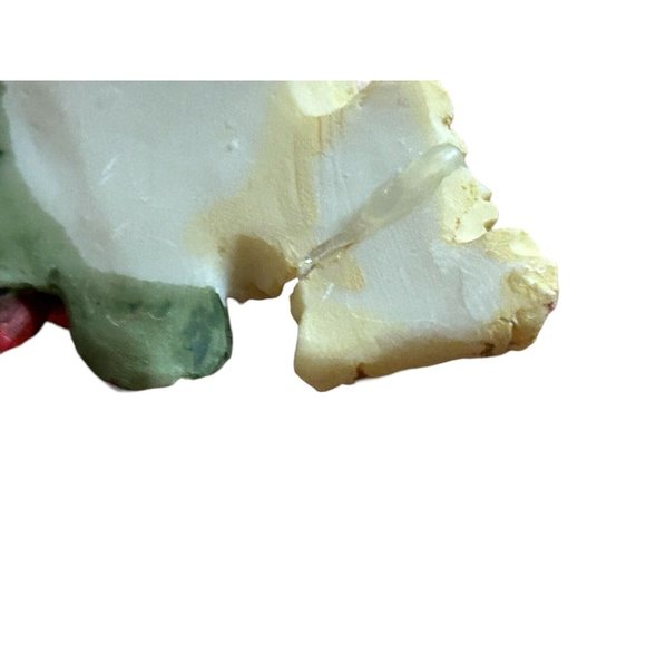 Vintage Poinsettia Floral Pillar Candle Holder w/Seasons Greetings add-on Dove** - Picture 4 of 14